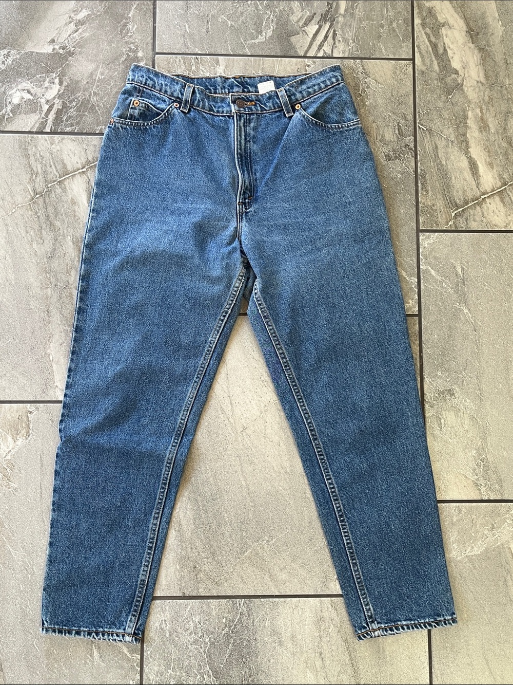 🧡 Levi's Vintage Orange Tab 950 Jeans Relaxed Fit Tapered Leg Size 12 Cotton